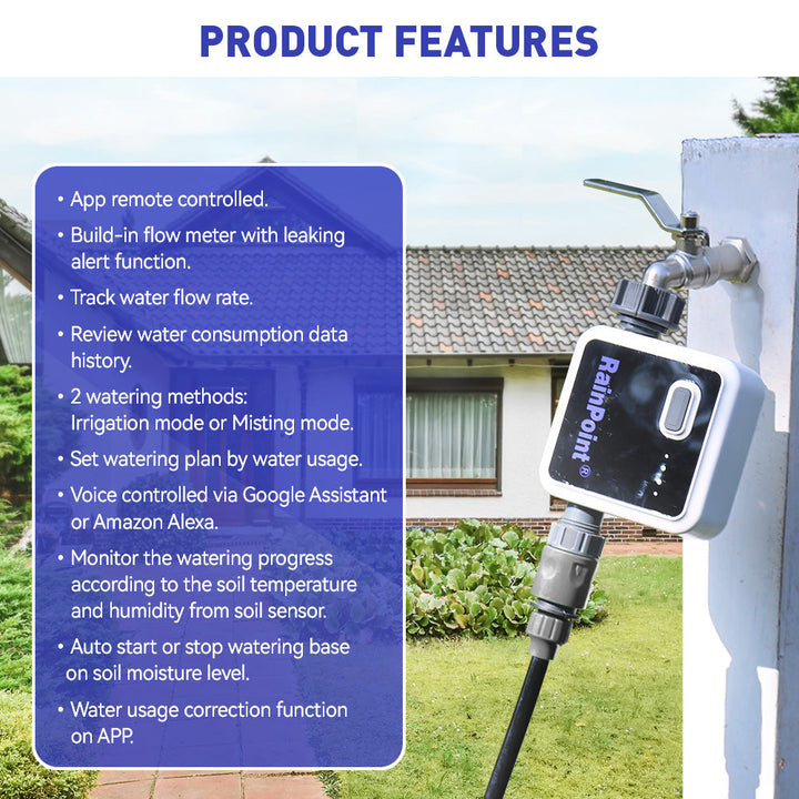 RAINPOINT WiFi Smart Sprinkler & Hose Timer With Hub