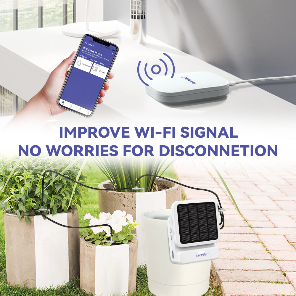 RainPoint Wi-Fi Indoor Watering Timer – Solar Pump & Smart Scheduling for House Plants