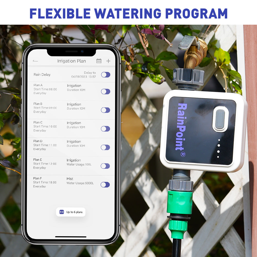 RAINPOINT WiFi Smart Sprinkler & Hose Timer With Hub