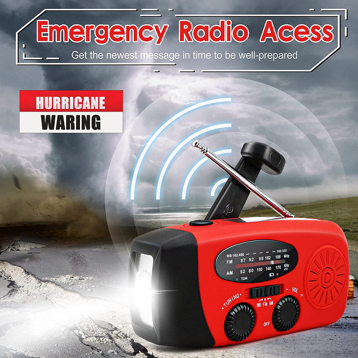 Storm Safe Emergency AM/FM/NOAA Weather Band Radio With Solar Flash Light and Built-in Phone Charger