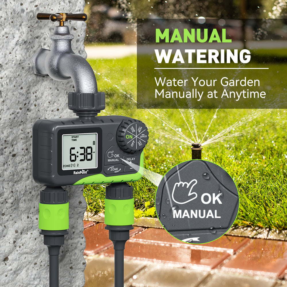 RAINPOINT 2-Zone Smart Water Timer for Garden Hose
