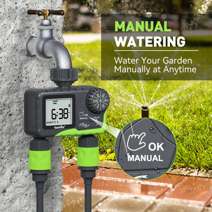 RAINPOINT 2-Zone Smart Water Timer for Garden Hose
