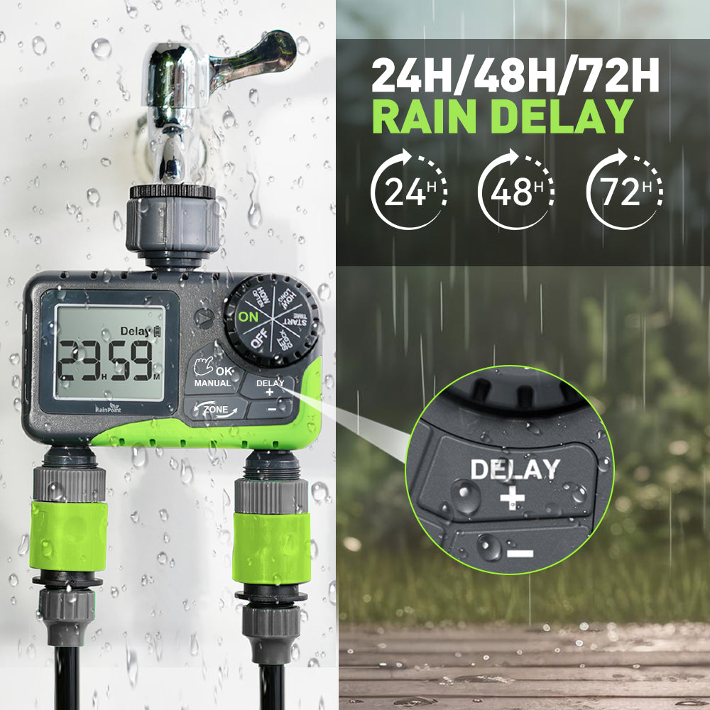 RAINPOINT 2-Zone Smart Water Timer for Garden Hose