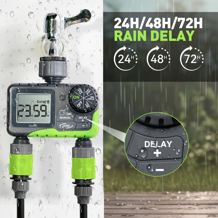 RAINPOINT 2-Zone Smart Water Timer for Garden Hose