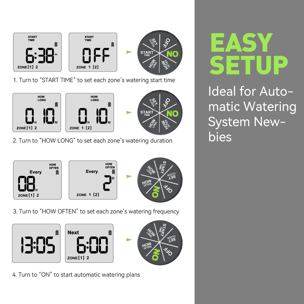 RAINPOINT 2-Zone Smart Water Timer for Garden Hose