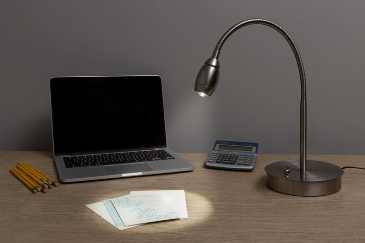 Daylight24 Adjustable Beam LED Desk Lamp – Brushed Nickel Finish
