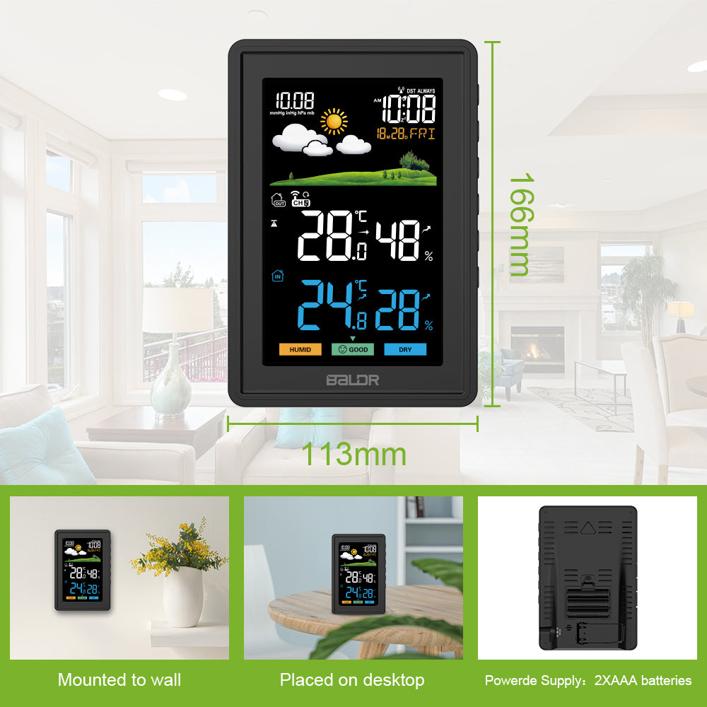 BALDR Weather Station Wireless Indoor Outdoor Thermometer