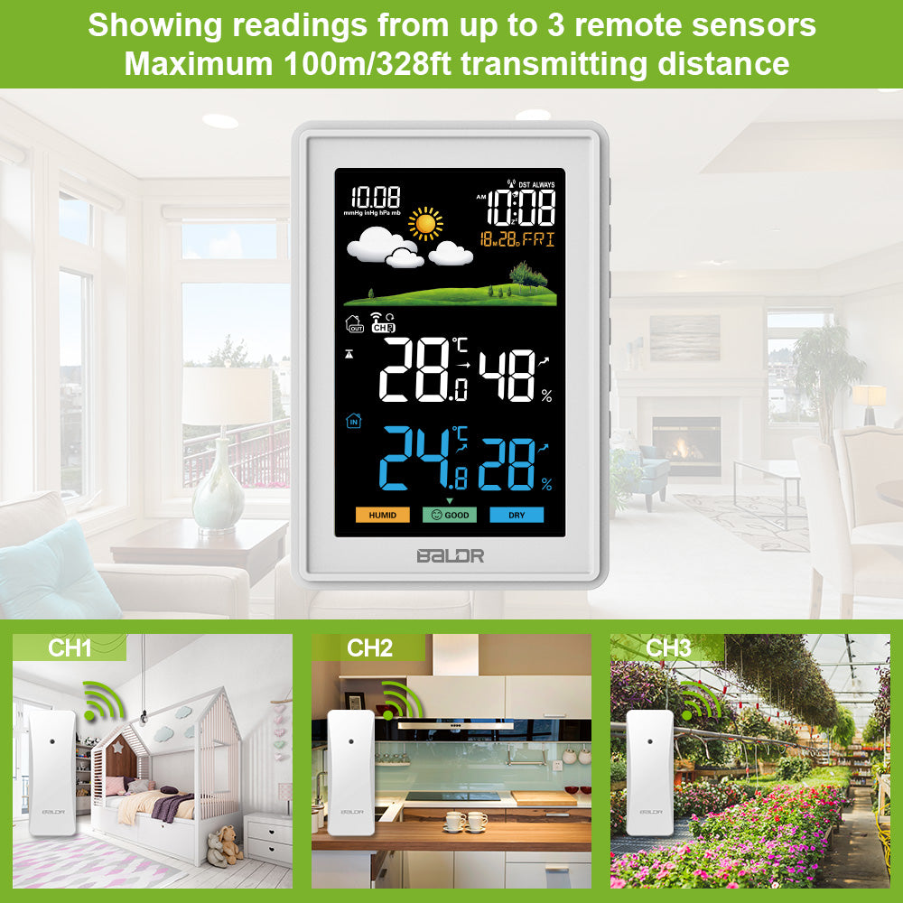 BALDR Weather Station Wireless Indoor Outdoor Thermometer