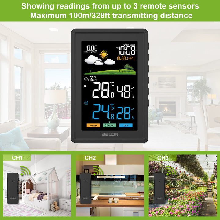 BALDR Weather Station Wireless Indoor Outdoor Thermometer