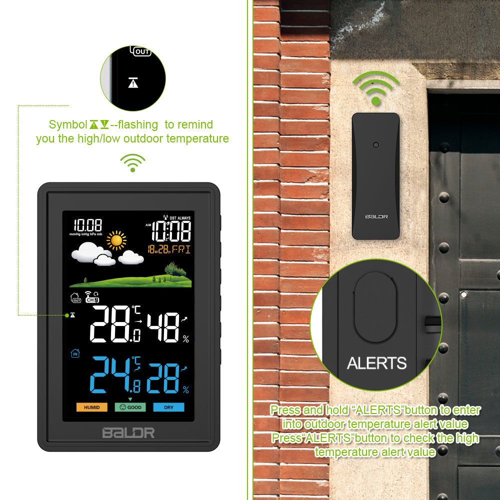 BALDR Weather Station Wireless Indoor Outdoor Thermometer