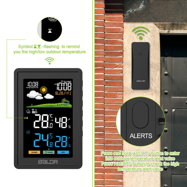 BALDR Weather Station Wireless Indoor Outdoor Thermometer