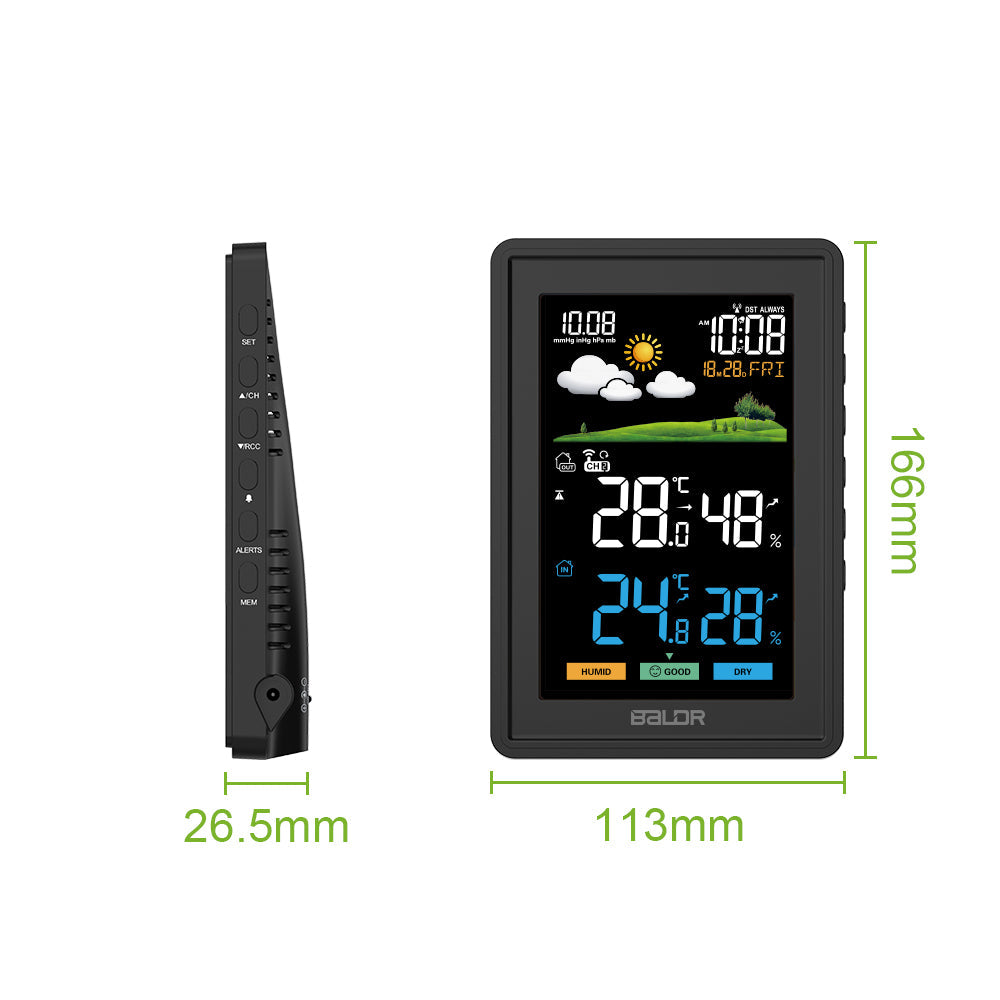 BALDR Weather Station Wireless Indoor Outdoor Thermometer