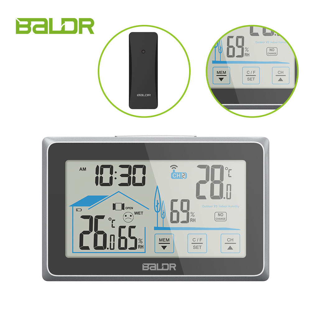 BALDR Wireless Weather Station, Digital Thermometer & Hygrometer (Indoor&Outdoor),