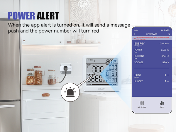BALDR Wi-Fi Power Meter Hub with Smart Socket – Monitor Energy & Set Alerts