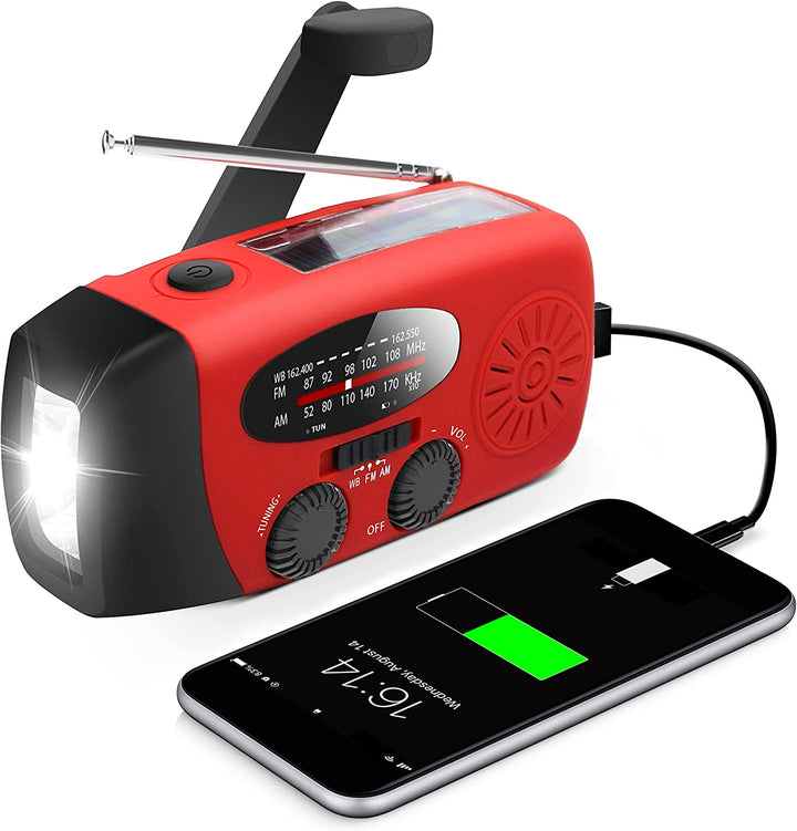 Storm Safe Emergency AM/FM/NOAA Weather Band Radio With Solar Flash Light and Built-in Phone Charger