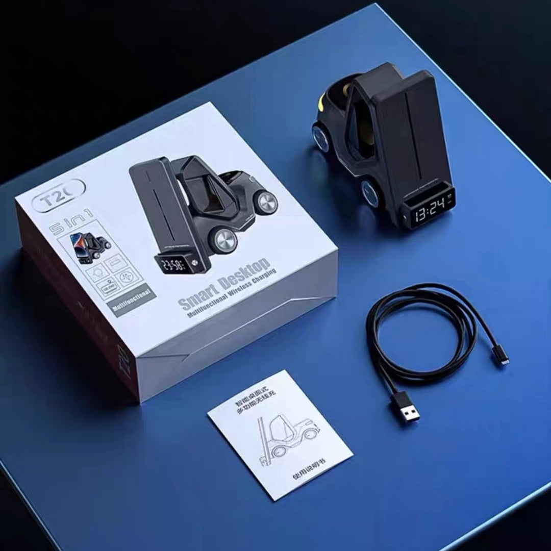 4 in 1 Forklift Fast Wireless Charging Station Dock for iPhone, AirPods & Apple Watch by INSPECIAL HOME