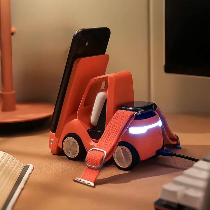 4 in 1 Forklift Fast Wireless Charging Station Dock for iPhone, AirPods & Apple Watch by INSPECIAL HOME