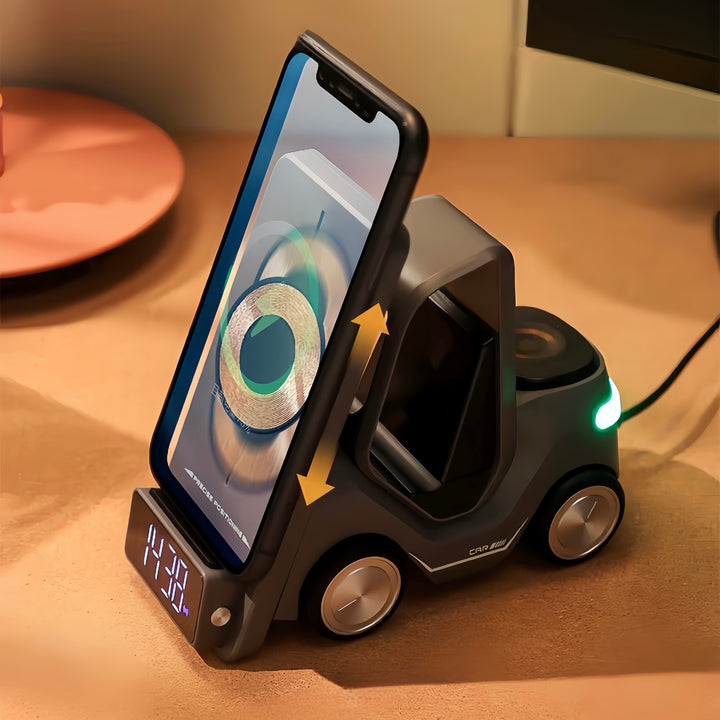 4 in 1 Forklift Fast Wireless Charging Station Dock for iPhone, AirPods & Apple Watch by INSPECIAL HOME