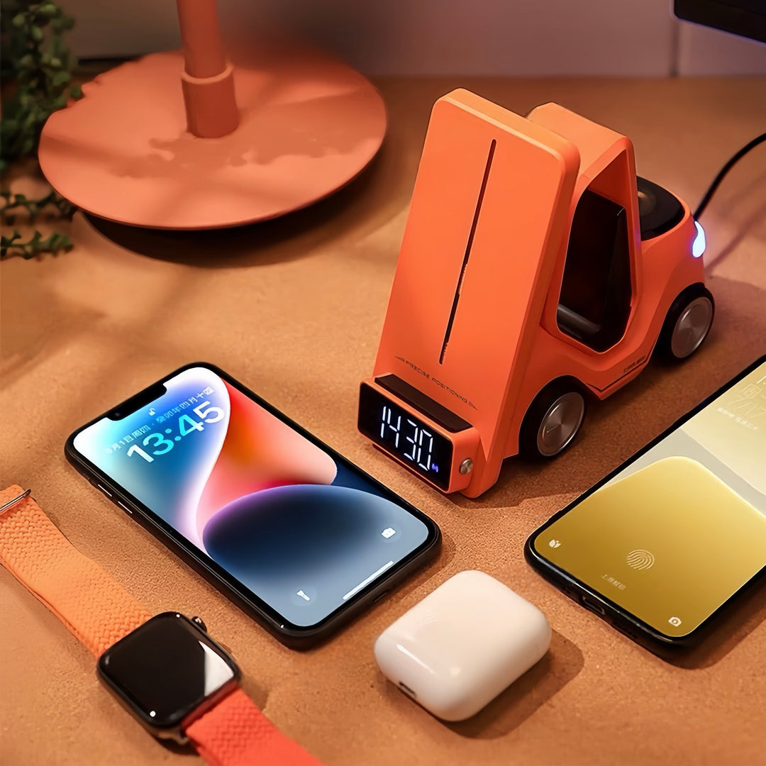 4 in 1 Forklift Fast Wireless Charging Station Dock for iPhone, AirPods & Apple Watch by INSPECIAL HOME