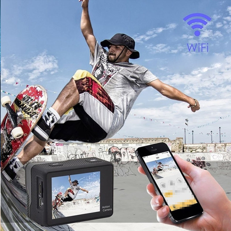 All PRO Action Sports Camera With 1080P HD and WiFi 18 PCS of Accessory Included