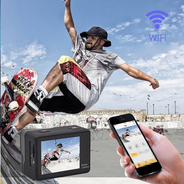 All PRO Action Sports Camera With 1080P HD and WiFi 18 PCS of Accessory Included
