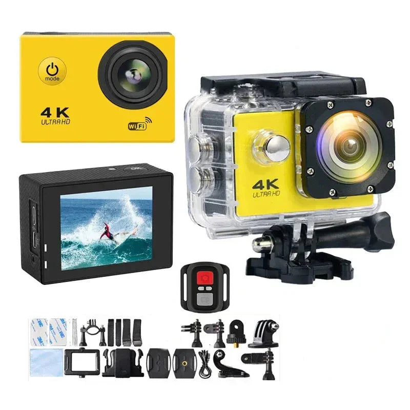 4K  Waterproof All Digital UHD WiFi Camera + RF Remote and Accessories