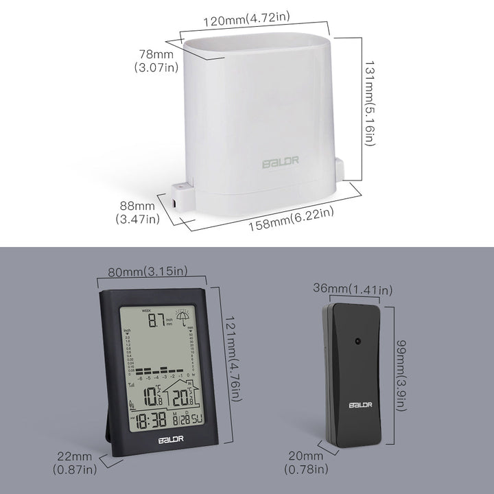 BALDR Wireless Rain Gauge With Remote Sensor