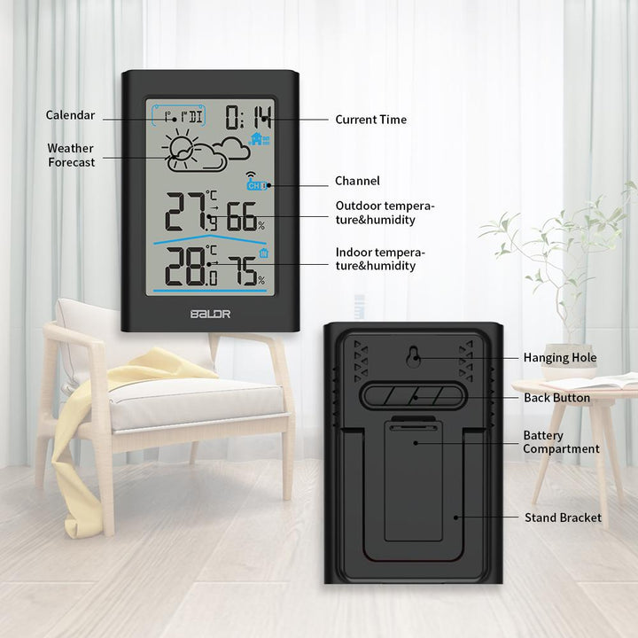 BALDR WS0341 Indoor & Outdoor Thermometer Hygrometer