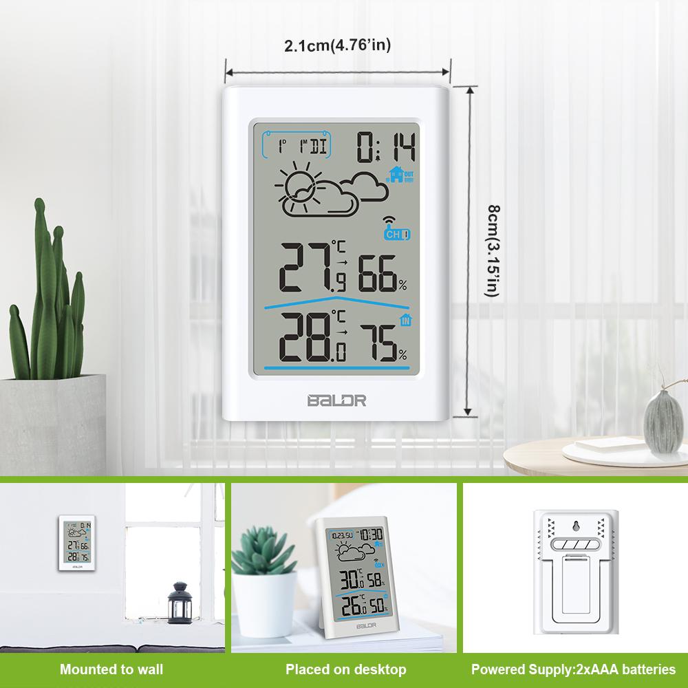 BALDR WS0341 Indoor & Outdoor Thermometer Hygrometer
