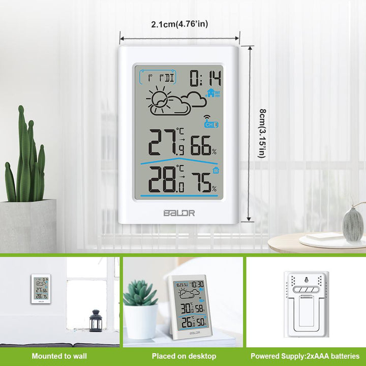 BALDR WS0341 Indoor & Outdoor Thermometer Hygrometer