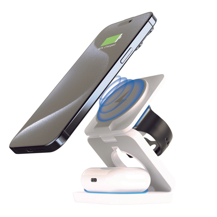 Brookstone Ultra Compact Foldable 3-in-1 Wireless Charging Station