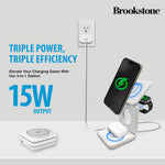 Brookstone Ultra Compact Foldable 3-in-1 Wireless Charging Station