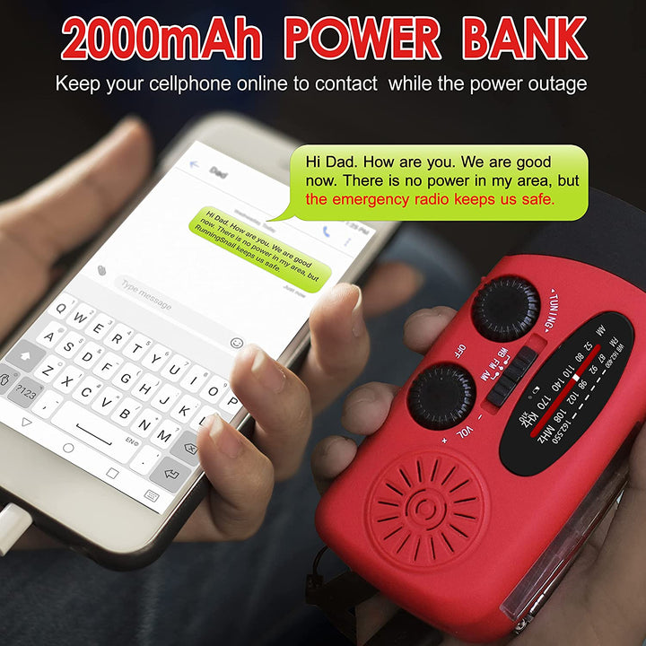 Storm Safe Emergency AM/FM/NOAA Weather Band Radio With Solar Flash Light and Built-in Phone Charger