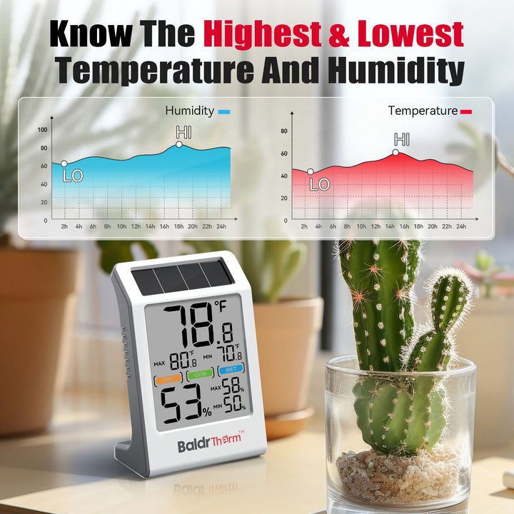BaldrTherm Digital Thermometer and Hygrometer - 3.2" Display