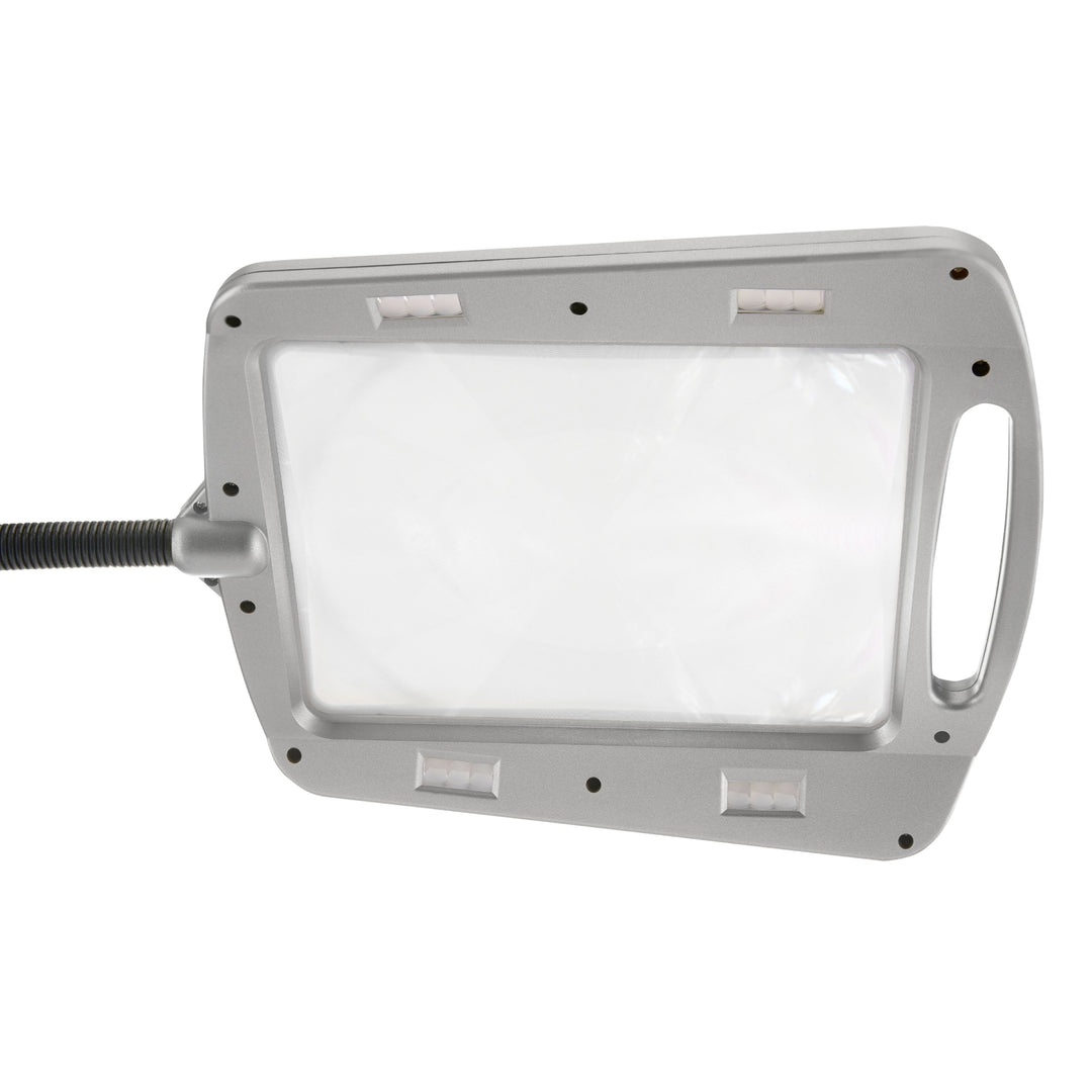 Daylight24 Full Page Magnifier Floor Lamp - Painted Silver Finish