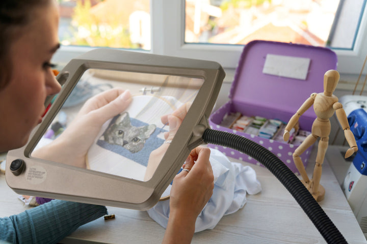 Daylight24 Full Page Magnifier Floor Lamp - Painted Bronze Finish