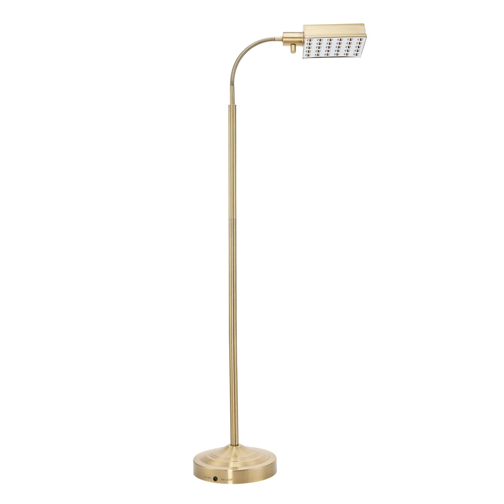 Natural Daylight Cordless LED Reading Floor Lamp - Antique Brass