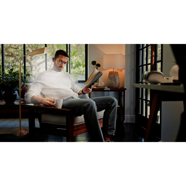 Natural Daylight Cordless LED Reading Floor Lamp - Antique Brass Finish by Daylight24