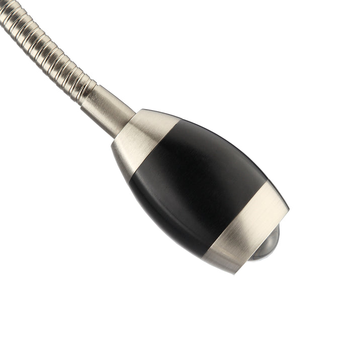 Natural Daylight LED Adjustable Beam Floor Lamp - Brushed Nickel Finish With Black Shade by Daylight24