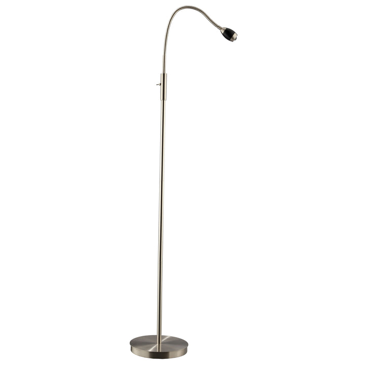 Natural Daylight LED Adjustable Beam Floor Lamp - Brushed Nickel Finish With Black Shade by Daylight24