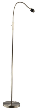 Natural Daylight LED Adjustable Beam Floor Lamp - Brushed Nickel Finish With Black Shade by Daylight24