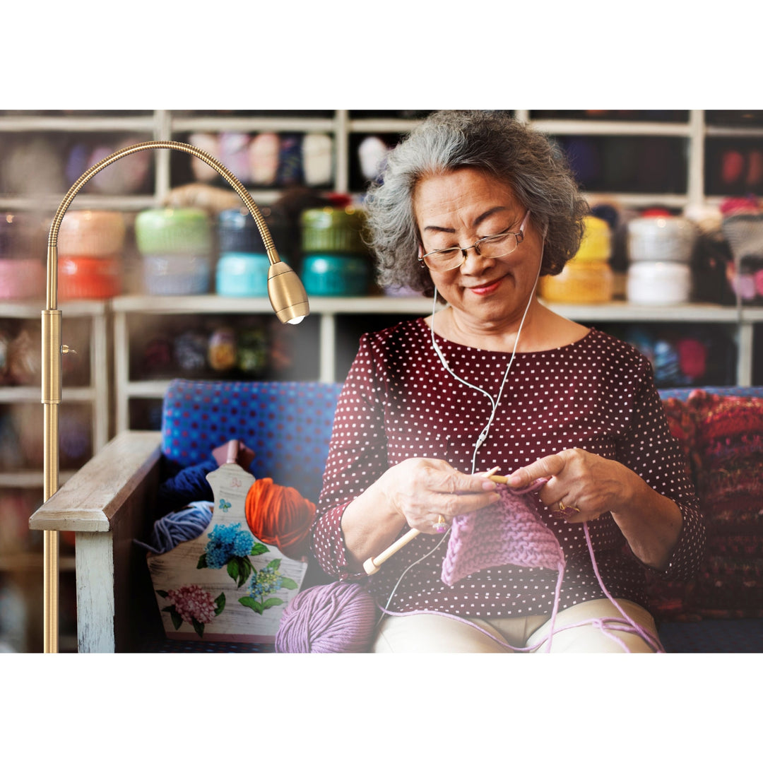 Natural Daylight LED Adjustable Beam Floor Lamp - Gold Finish by Daylight24