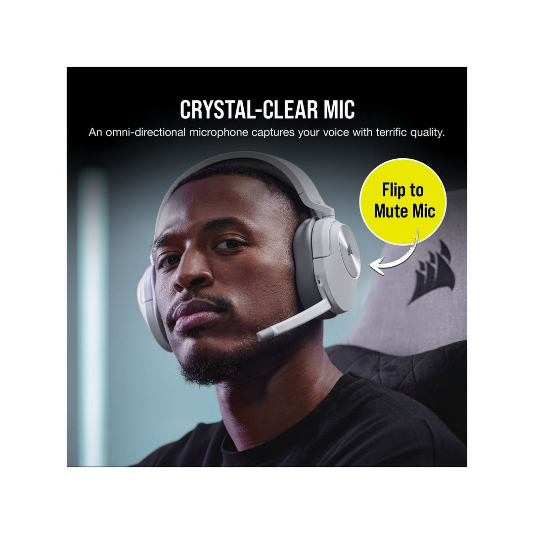 CORSAIR HS Series HS55 Wireless Gaming Headset for PC, PS5, and Mobile in White