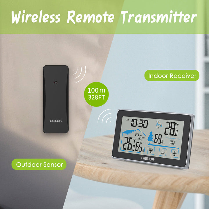 BALDR Wireless Weather Station, Digital Thermometer & Hygrometer (Indoor&Outdoor),