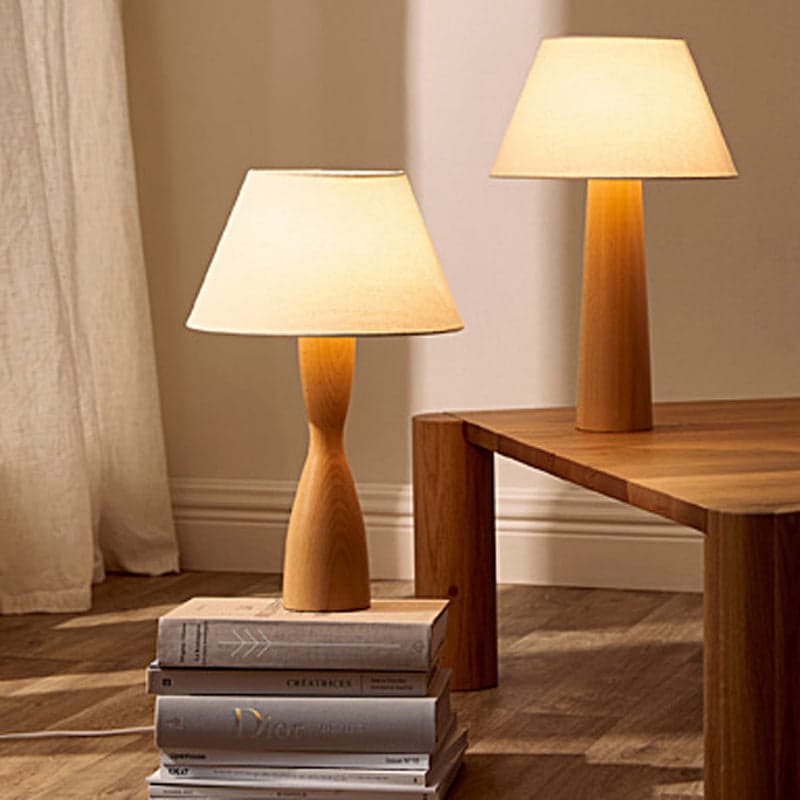 The Decent Living Beech Table Lamp Set