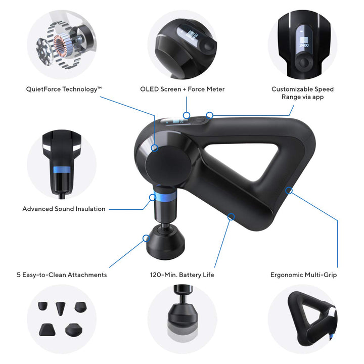 Therabody TheraGun Elite Ultra-Quiet Handheled Percussion Muscle Massager in Black
