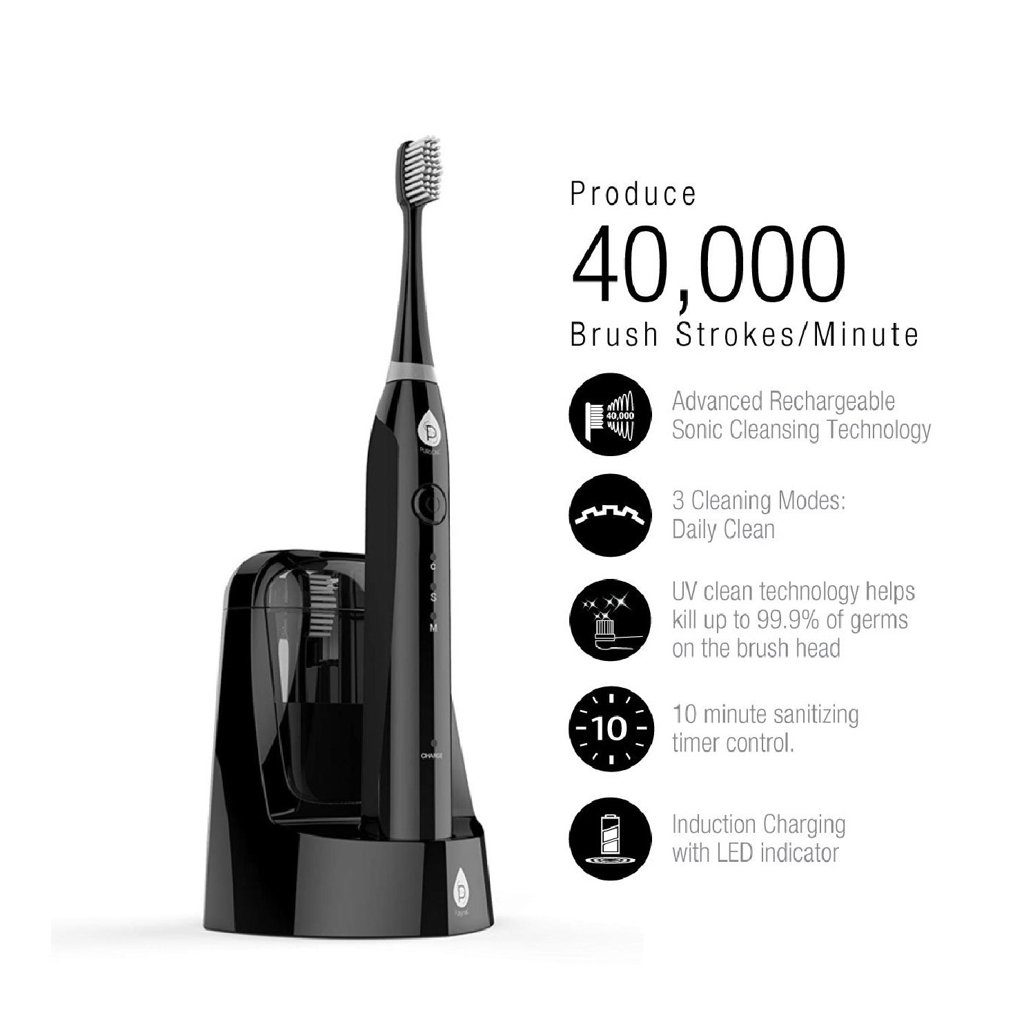 Sonic Smart Series Rechargeable Toothbrush with UV Sanitizing