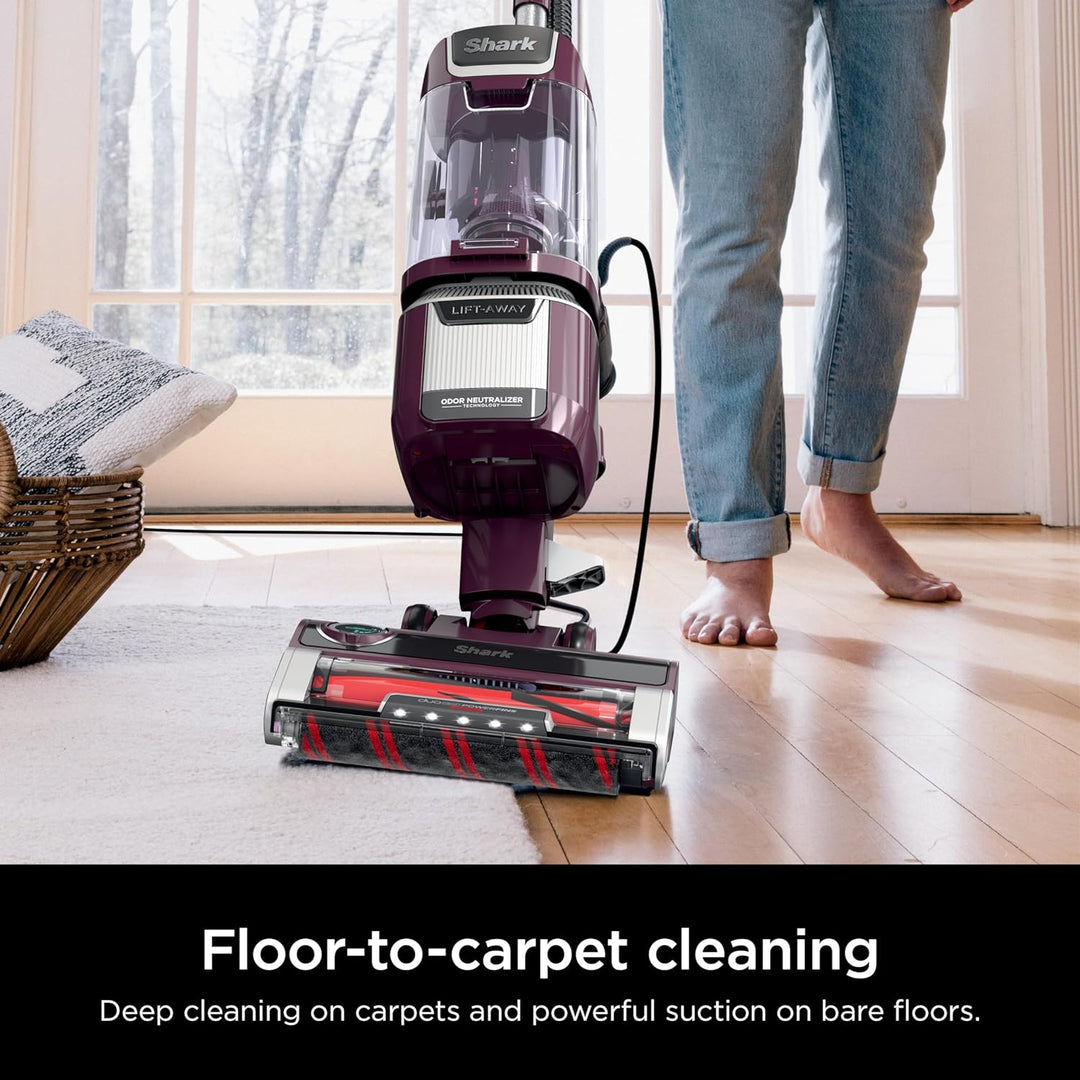 Shark Rotator Pet Lift-Away Adv Upright Vacuum/Duoclean Powerfins Hairpro/Odor Neutralizer La702 Wine Purp WS1