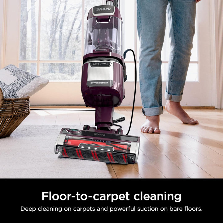 Shark Rotator Pet Lift-Away Adv Upright Vacuum/Duoclean Powerfins Hairpro/Odor Neutralizer La702 Wine Purp WS1