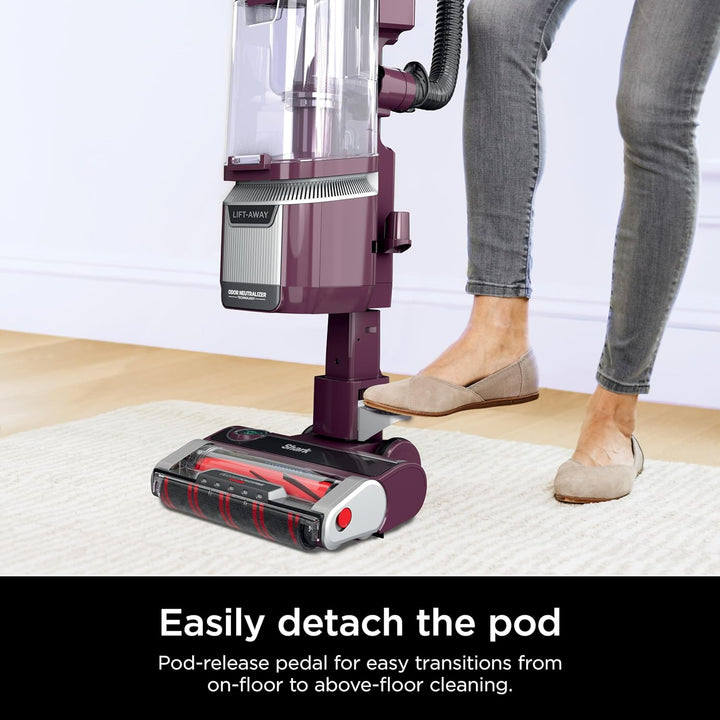 Shark Rotator Pet Lift-Away Adv Upright Vacuum/Duoclean Powerfins Hairpro/Odor Neutralizer La702 Wine Purp WS1